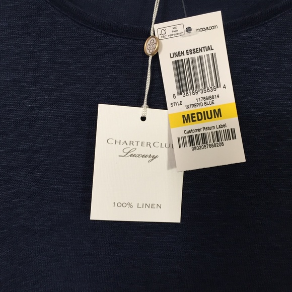 Charter Club Luxury Linen Sleeveless Top M NWT - Picture 4 of 7